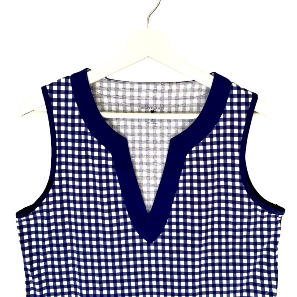LANDS’ END Dress Draper James Sleeveless Cotton Navy White Gingham Women Size S - Picture 4 of 12